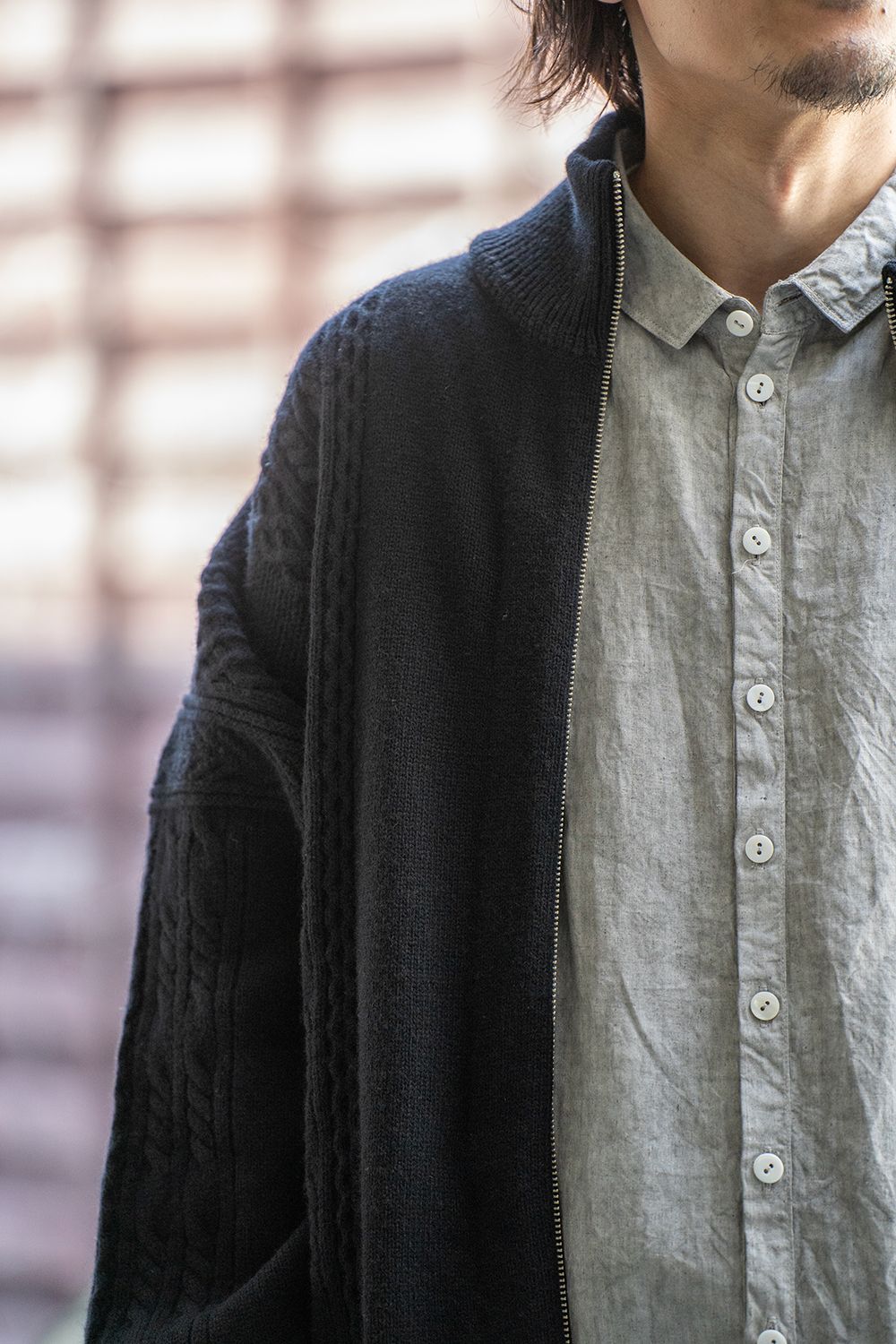 YASHIKI - 【ラスト1点】Kobo Drivers Knit(BLACK) | Salty