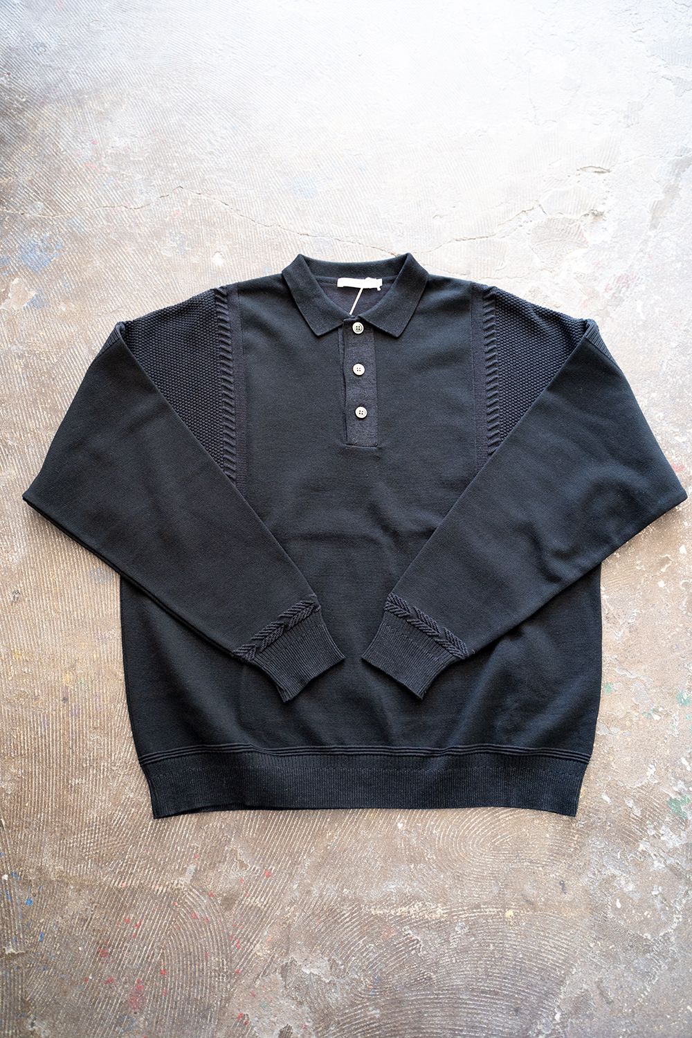 YASHIKI - 【ラスト1点】Shuten Knit Polo(BROWN) | Salty