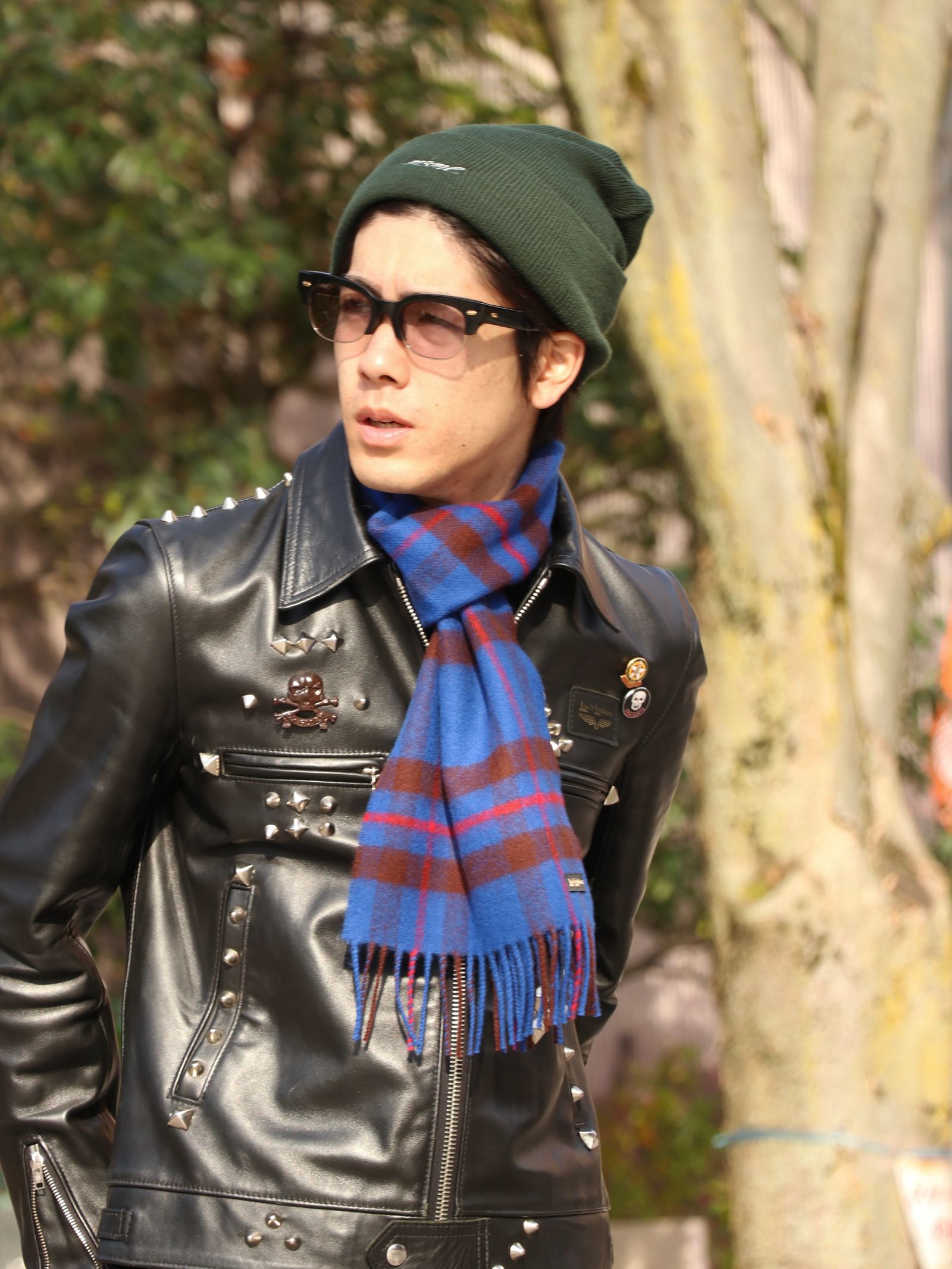 Lewis Leathers - SCOTISH WOOL SCARF - LWB1 (BLUE TARTAN) | SKANDA