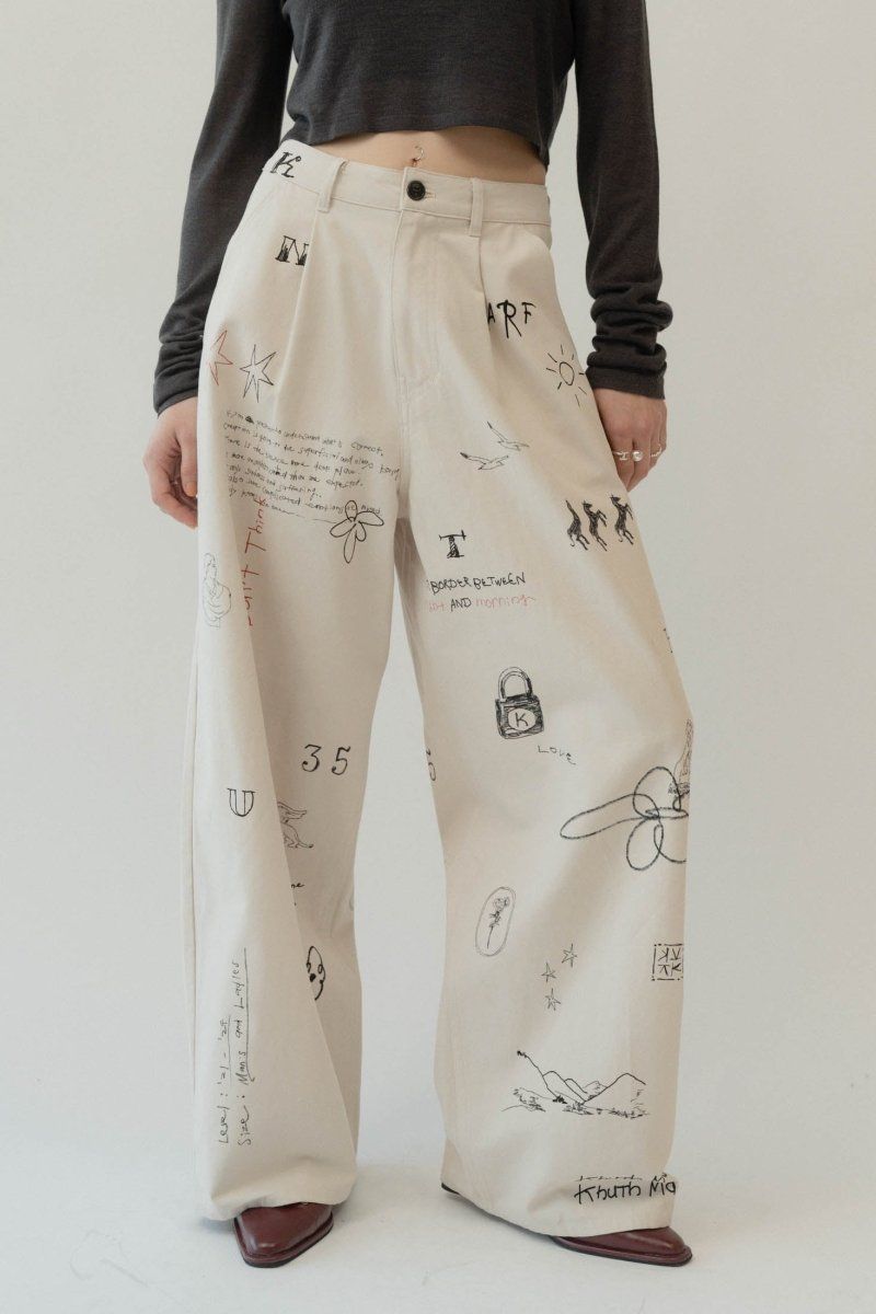 Knuth Marf - high waist tattoo pants(KotokaIzumi collab) / ハイ