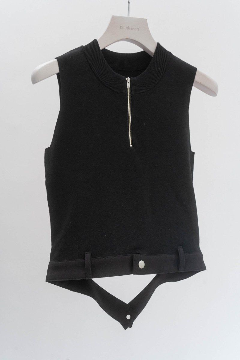 Knuth Marf - half zip knit tank top / ハーフジップ ニットタンク