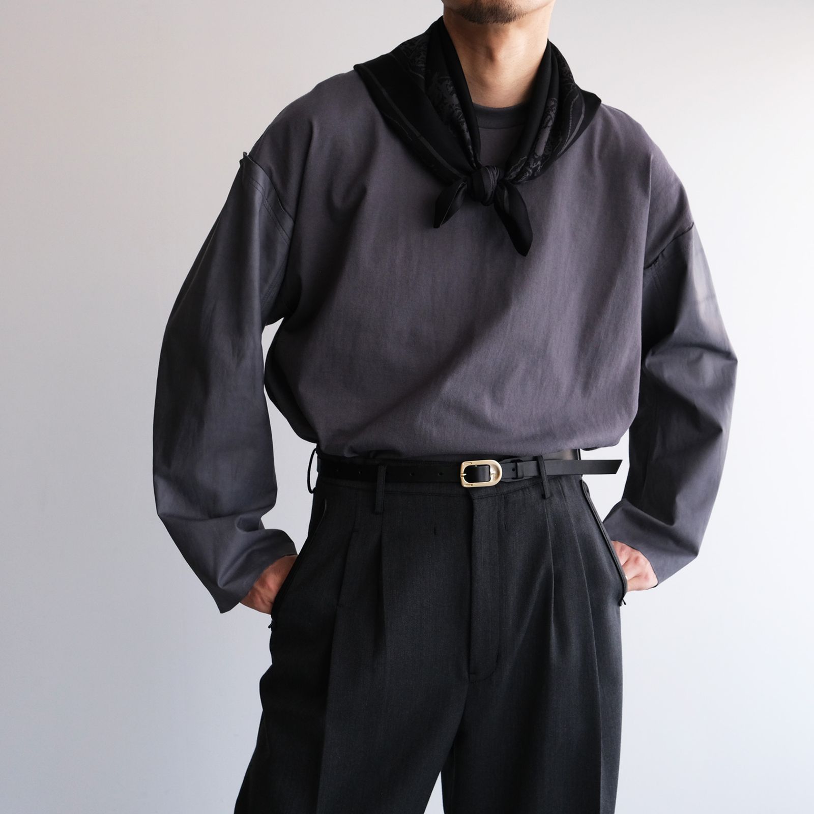 i'm here - 40's Vintage Bandana：Rayon Knit -バンダナ-（Black