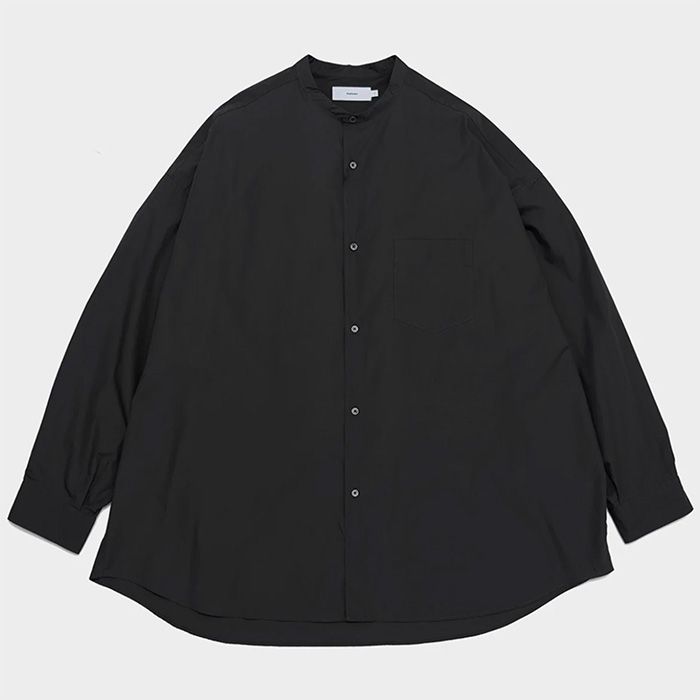 Graphpaper - Broad L/S Oversized Band Collar Shirt / BLACK