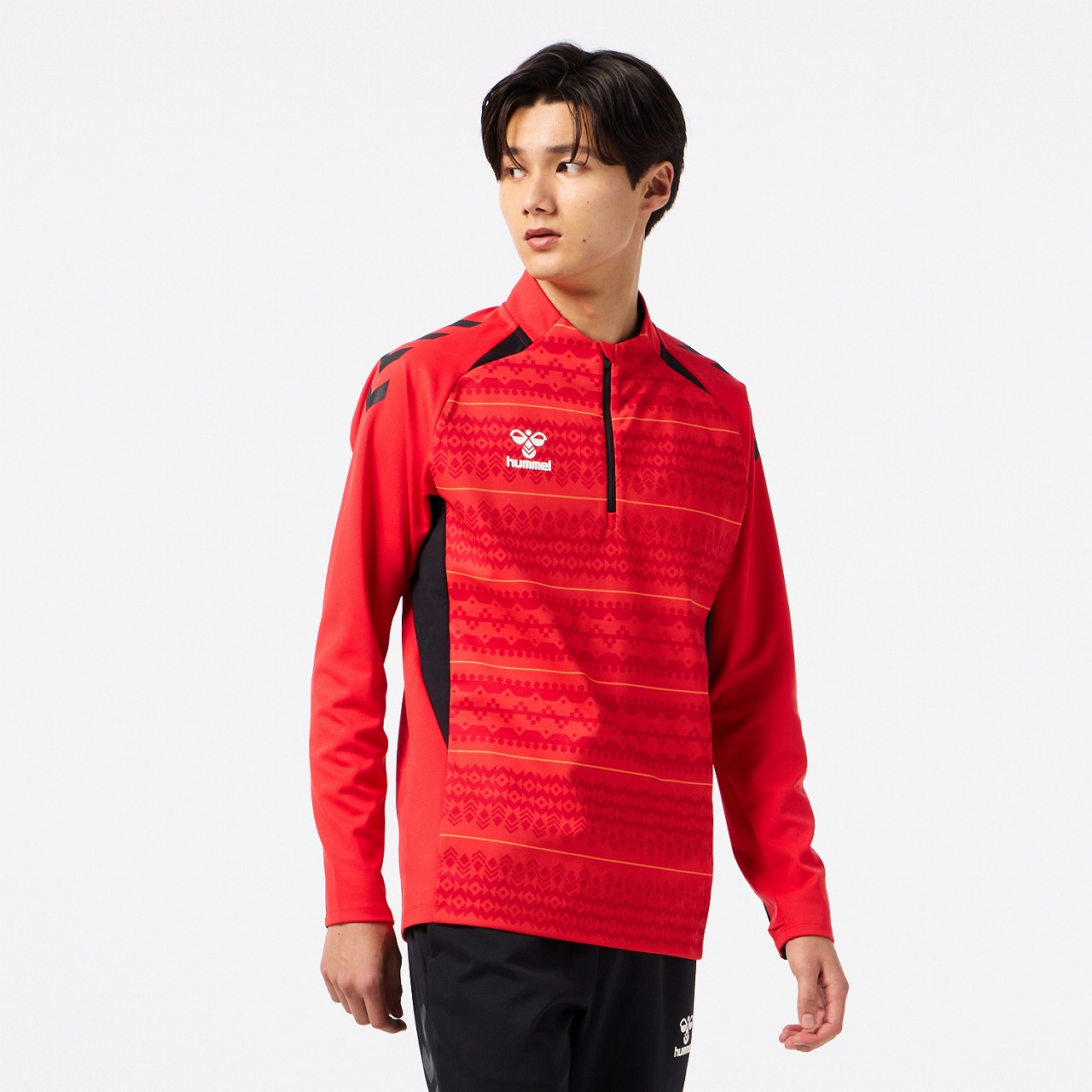 京都産業大学サッカー部hummel 赤紺 長袖ジャージ トレーニングパンツ