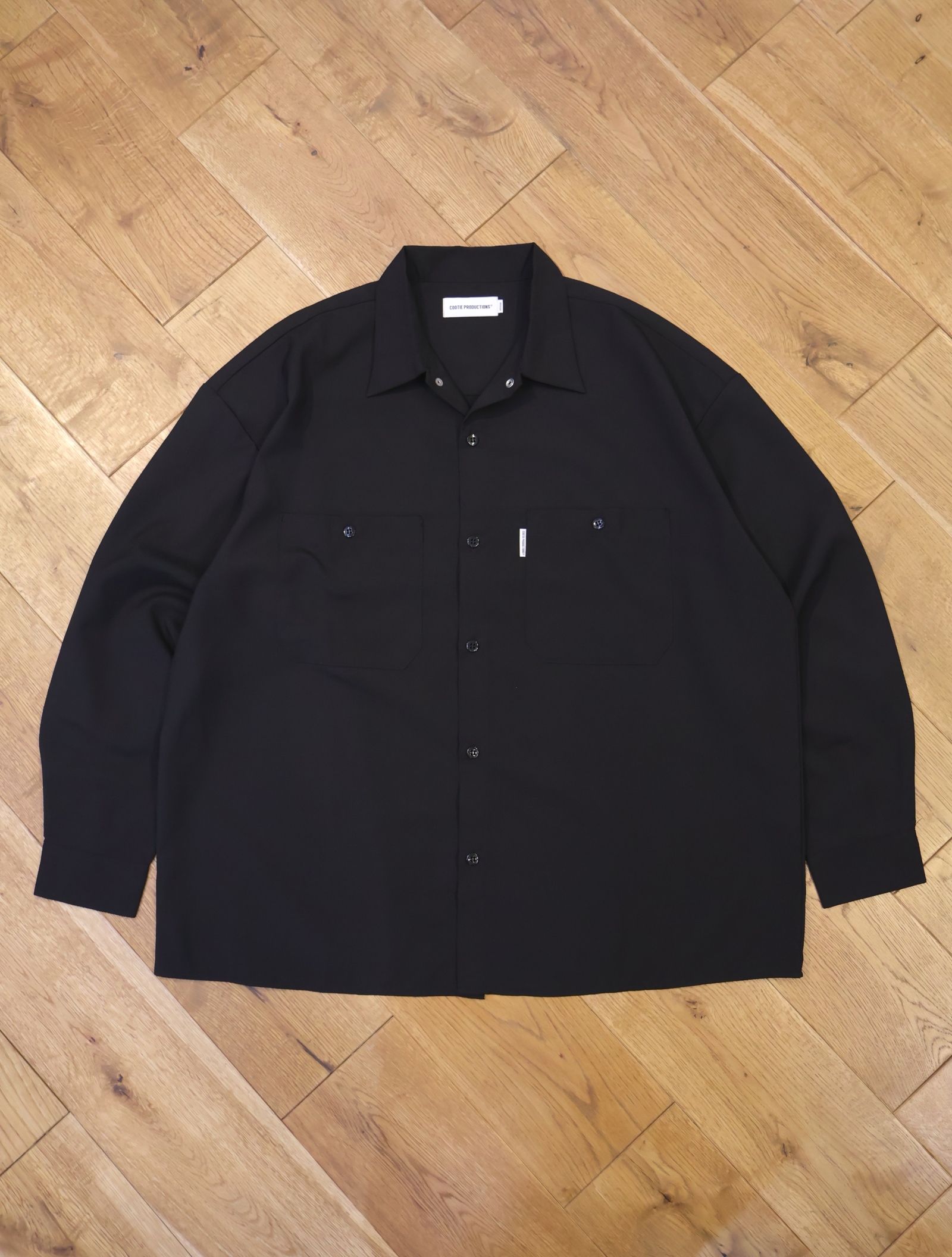 【美品】COOTIE T/W Board Shirt オープンカラーシャツ　黒 COOTIE (クーティー) T/W Work Shirt (T/Wワークシャツ) Black