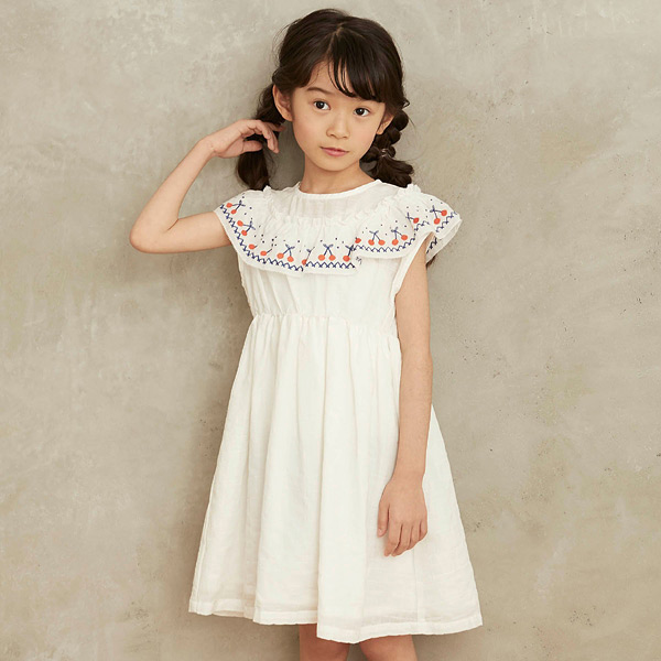 70％OFF】セラフ S217020-14m フルール刺しゅうワンピース キッズ