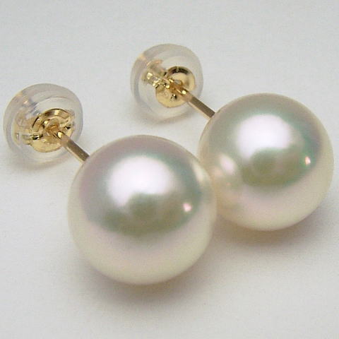 Pt900/K18/K14WGアコヤ真珠ピアス(イヤリング チャーム )【8mm-8.5mm