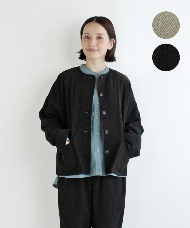nofl】琵琶晒染め綿麻ノーカラージャケット 644207940 | ナチュラル服