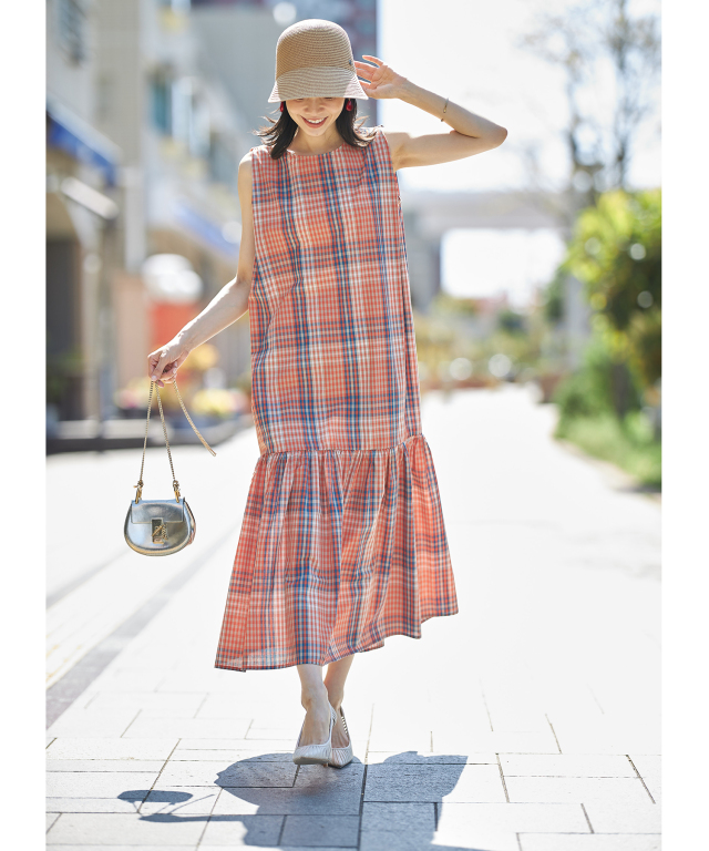 マドラスチェックノースリーブワンピース※WEB Store限定販売