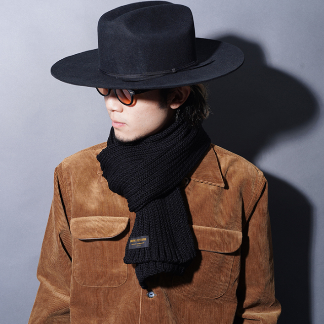TR25AW-801 /「Low Gauge Knit Muff / BLACK」マフラー
