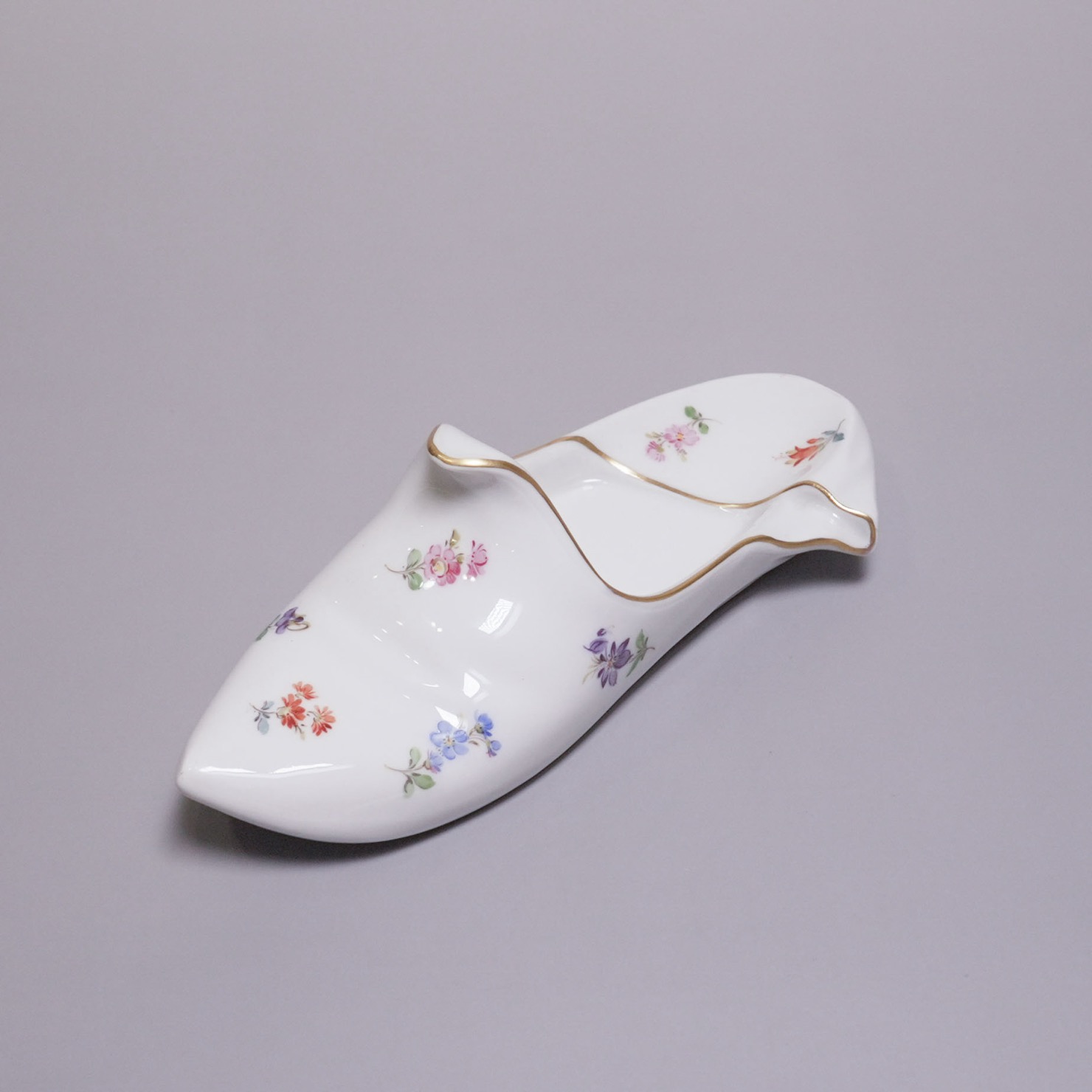 ドイツ 1880年代 磁器 MEISSEN マイセン 小花スリッパオブジェ