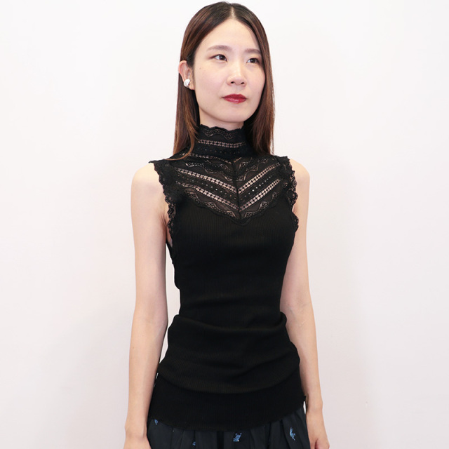Rosemunde ロサムンド 4507 Silk top シルクレースノースリーブTシャツ