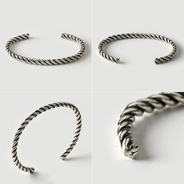 トリプル ライン ツイスト バングル シルバー925 アクセサリー