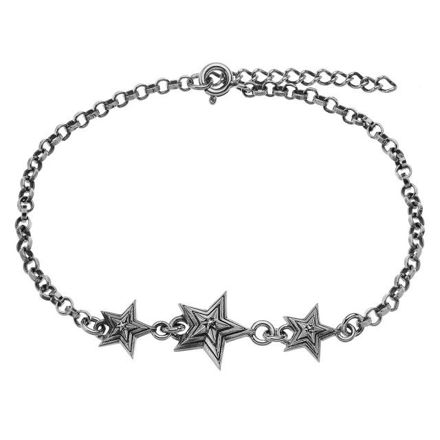 トリプル スター ロール チェーン ブレスレット シルバー アクセサリー