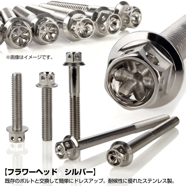 エンジンカバー ボルトセット NSR50 NSR80 NS-1 16本セット フラワー