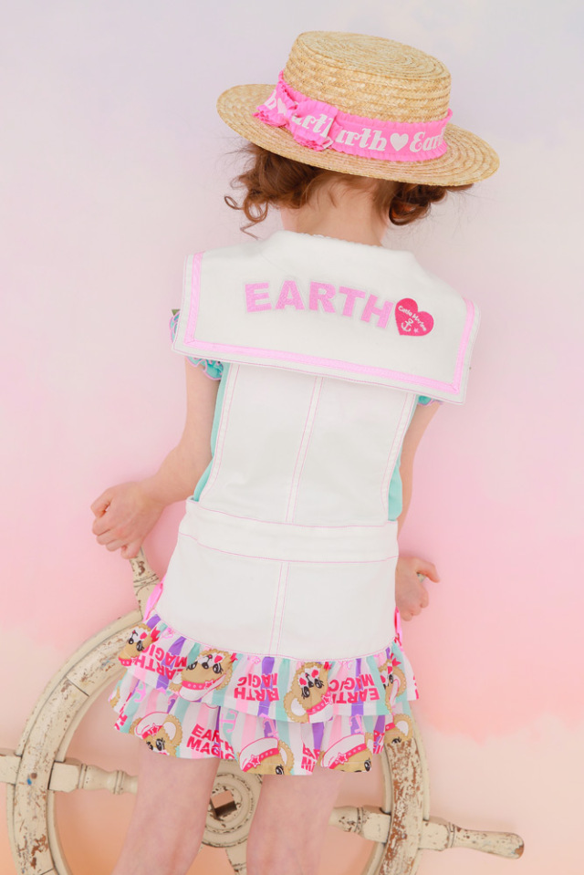アースマジック EARTHMAGIC セーラーデニムジャンスカ ジップアップ
