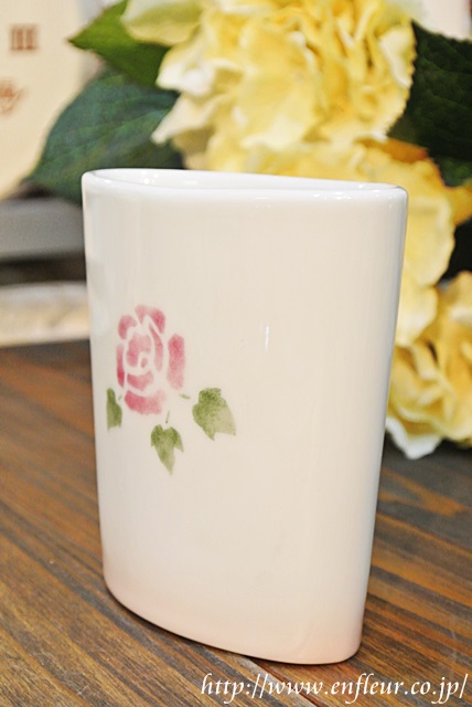 マニー ローズ陶器 ツールスタンド 【マニーと薔薇の雑貨のアンフロール】