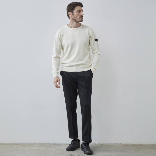 会員様限定] 超ストレッチパンツ ヘリンボーン柄 ニットポンチ ドロー