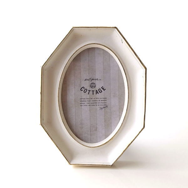 フォトフレーム 写真立て おしゃれ 壁掛け L判 八角形 かわいい