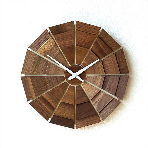 掛け時計 木製 おしゃれ 天然木 無垢 日本製 ウォールナット ウォール
