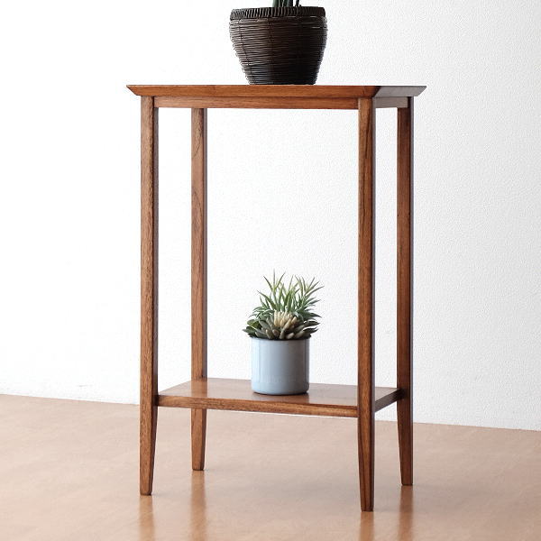花台 木製 チーク無垢材 フラワースタンド 玄関 リビング コンパクト