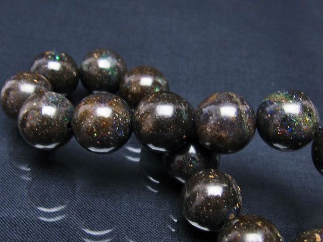 ブラックオパールブレスレット14mm[T249-4136]