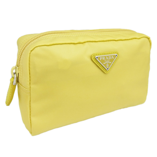 プラダ ナイロン化粧ポーチ 黄色(GINESTRA) 1NA021 PRADA