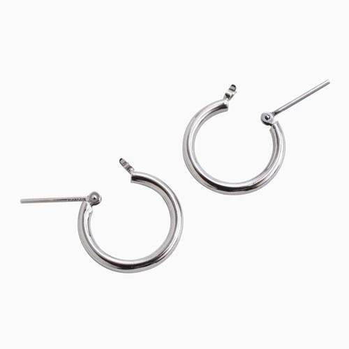 送料無料】正規品 14金/K14 14k/K14WG ホワイトゴールド ピアス/フープ