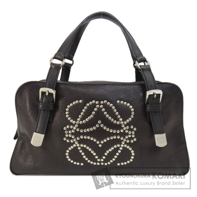LOEWE ロエベ アナグラム スタッズ ハンドバッグ レザー レディース
