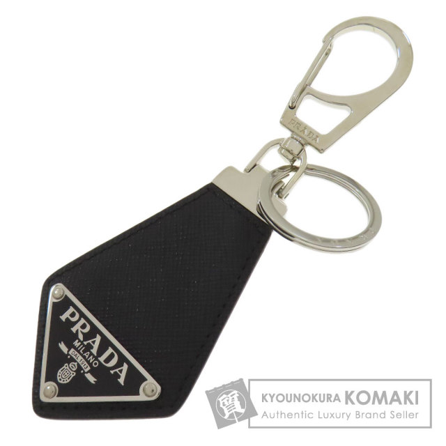 PRADA プラダ ロゴ金具 キーホルダー サフィアーノ/金属製 レディース