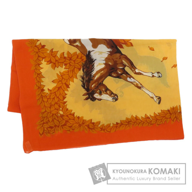 HERMES エルメス 馬柄 スカーフ コットン レディース [中古] ブランド