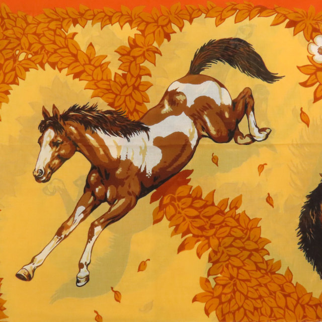HERMES エルメス 馬柄 スカーフ コットン レディース [中古] ブランド