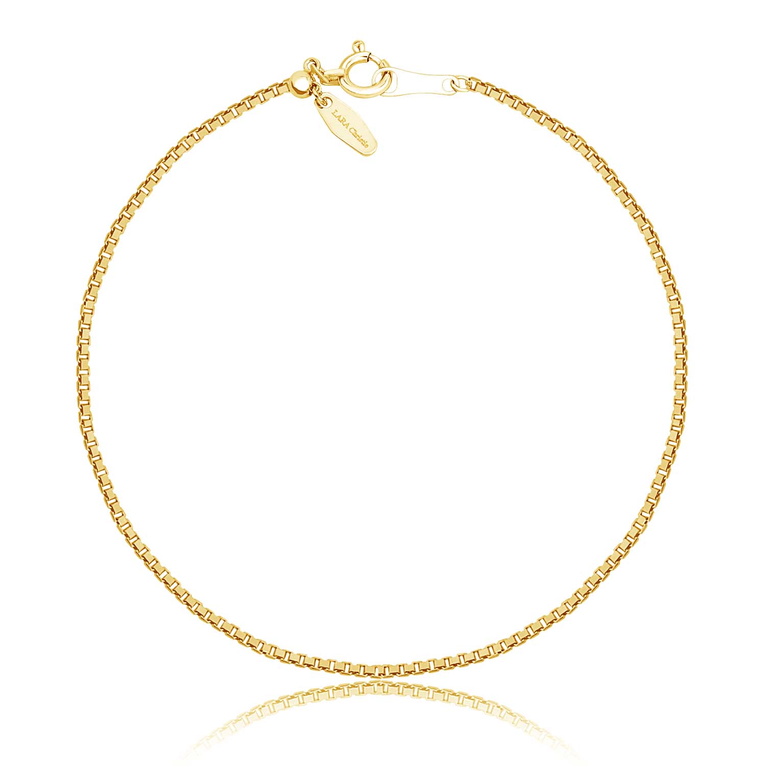 チェーン ブレスレット K18 ゴールド 丸小豆0.45φ 幅約 1.5mm 最長20cm