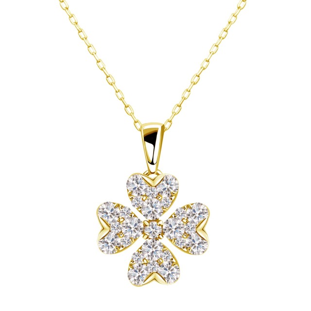 クローバー ダイヤモンド ネックレス 0.3ct K18 18金 ゴールド lp37