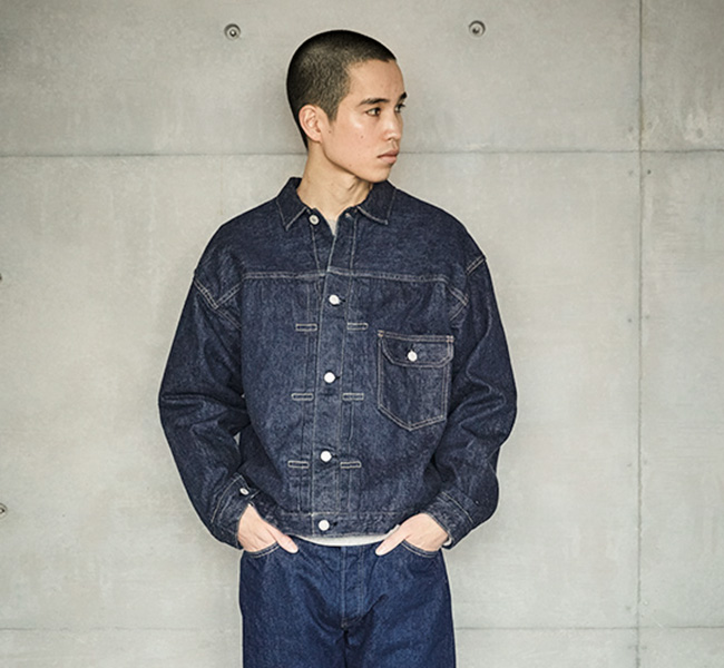 orslow オアスロウ TYPE1 PLEATED FRONT BLOUSE ONE WASH デニム