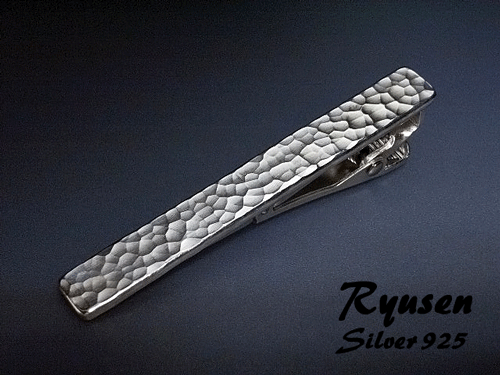 シルバー925【鎚音】タイピン 江戸金銀工芸 シルバーアクセサリー 流線