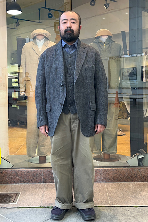 OX'ED SILVER COBBLER JACKET-HEMP STRIPE/オックスドシルバーコブラー