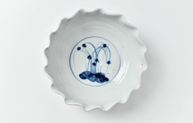 九谷青窯 144A 色絵水玉輪花鉢 ｜ 暮らしのうつわ花田 和食器 通販