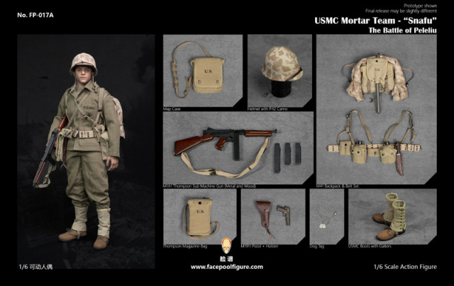 Facepoolfigure】FP017A 1/6 WW2 USMC Mortar Team Snafu The Battle
