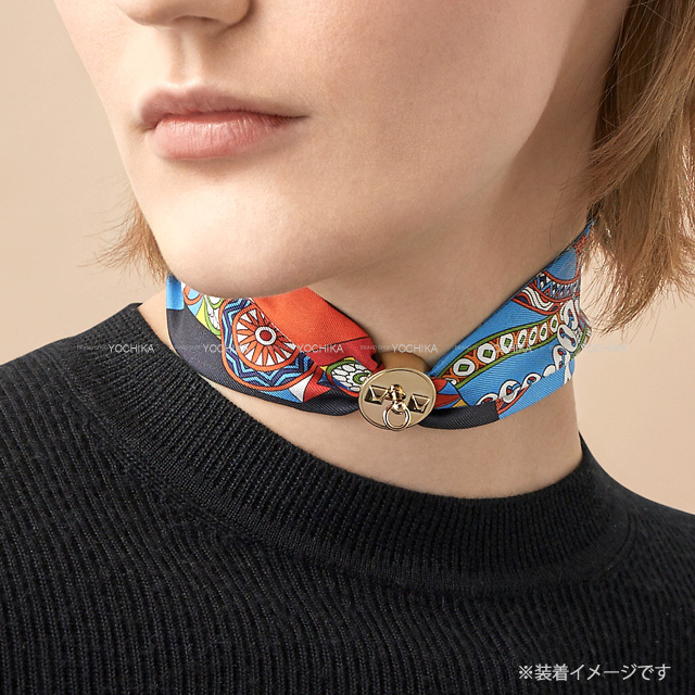 HERMES エルメス スカーフリング ツイリー コリエドシアン シャンパン