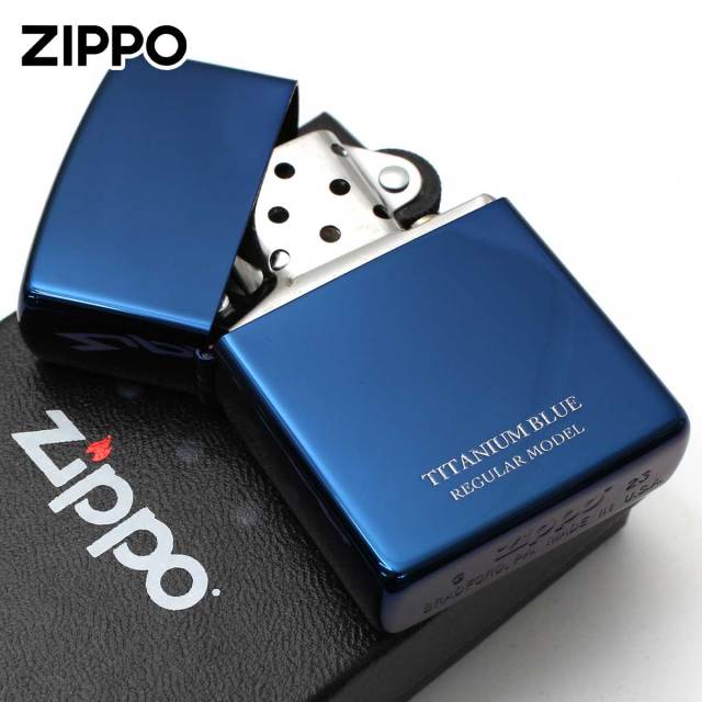 Zippo ジッポー レギュラー チタニューム ブルー ポリッシュ 鏡面