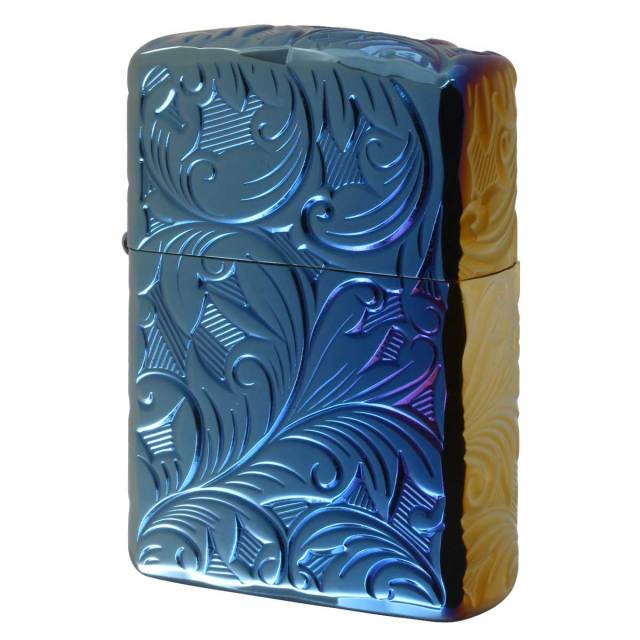 Zippo ジッポー アーマー リーフ 5面立体彫刻 レインボー チタニューム
