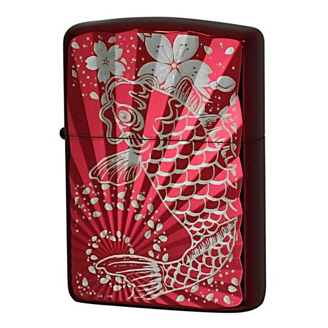 Zippo ジッポー 鯉 カープ 鯉桜 レッドイオンコーティング Carp