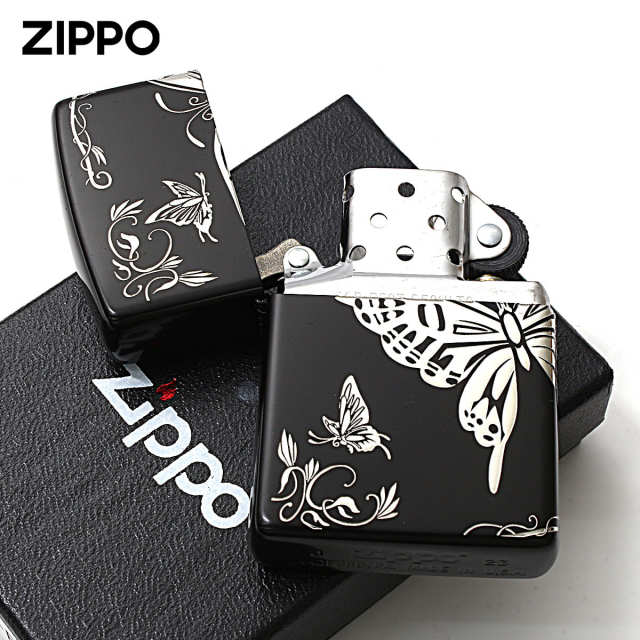 Zippo ジッポー 蝶々 バタフライ アラベスク 唐草 3面連続加工 イオン