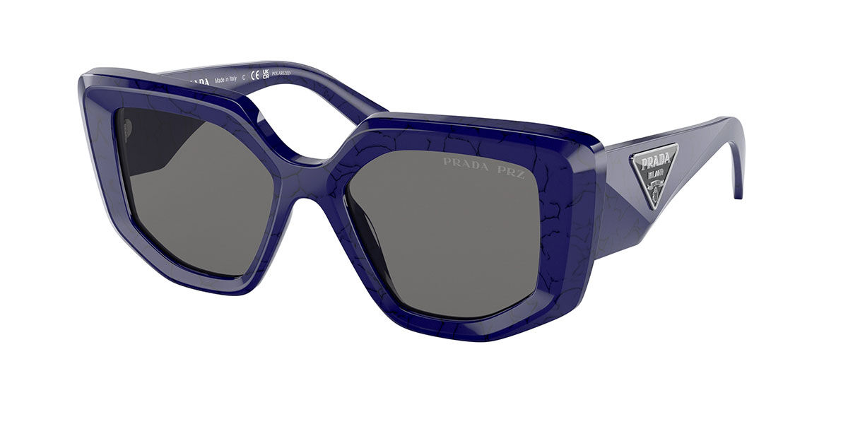 Prada PR 14ZSF Asian Fit Polarized 18D5Z1 幾何学形 Blue Marble