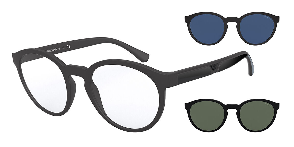Emporio Armani EA4152 With Clip-On 58011W Matte Black Eyeglasses