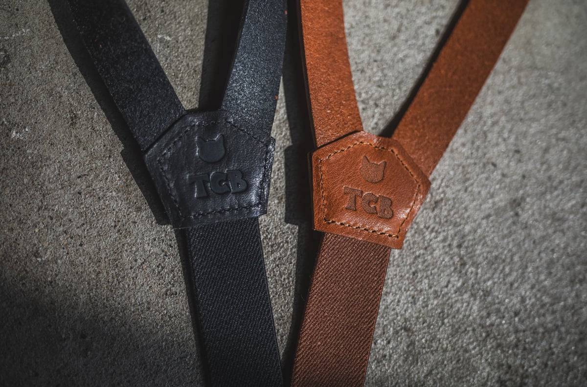 TCB Leather Suspenders | TCB jeans