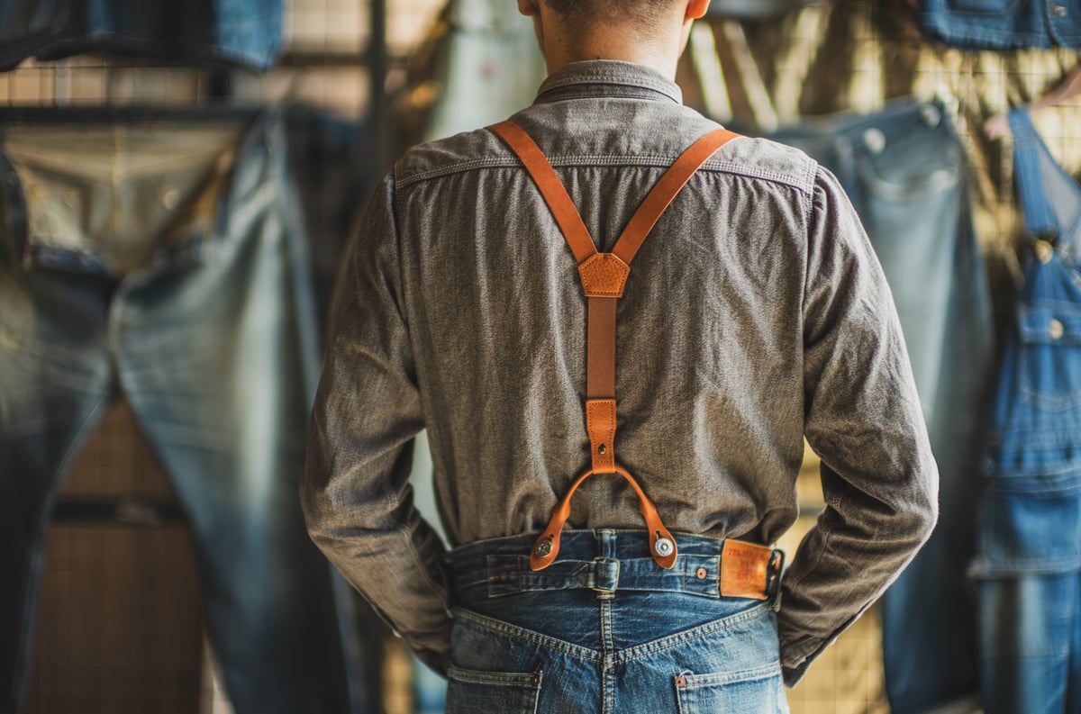 TCB Leather Suspenders | TCB jeans