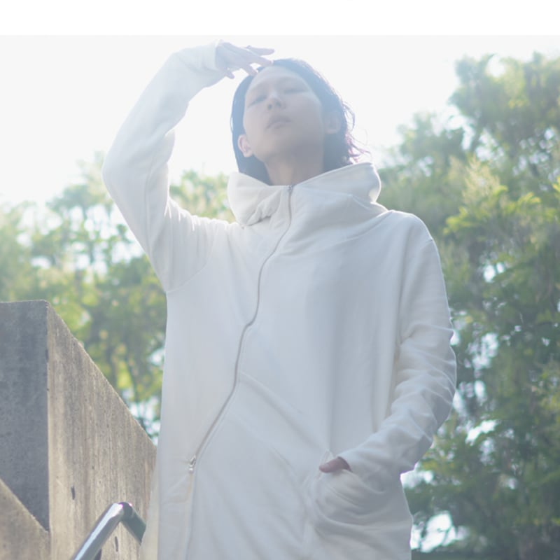 albino】 ポケット×裾アシンメトリースウェットモッズパーカー | albino