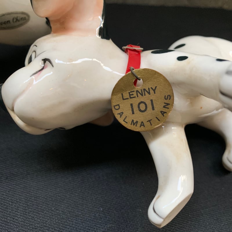 USA 1959's WALT DISNEY 101匹わんちゃん 陶器フィギュア 4体セット